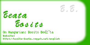 beata bosits business card